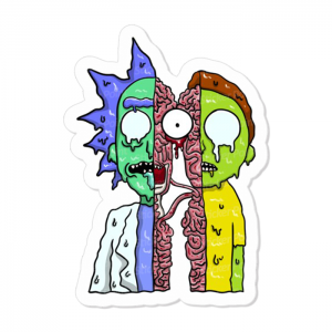 Acid Rick e Morty Vinil 7,5 x 7 cm  Corte Total Tinta Eco Solvente 