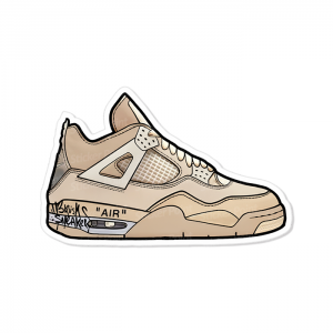 Air Jordan 4 Off-White Sail Vinil 5x8 cm  Corte Total Tinta Eco Solvente @brushsneakers