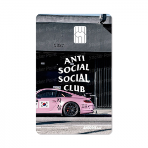 Anti Social Club Vinil 5,4 x 8,6 cm  Laminado Tinta Eco Solvente Adesivo para Cartão de Crédito