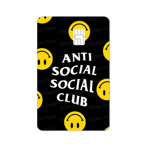 Anti Social Social Club Vinil 5,4 x 8,6 cm  Laminado Tinta Eco Solvente Adesivo para Cartão de Crédito
