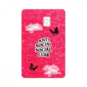 Anti Social Social Club Vinil 5,4 x 8,6 cm  Laminado Tinta Eco Solvente Adesivo para Cartão de Crédito