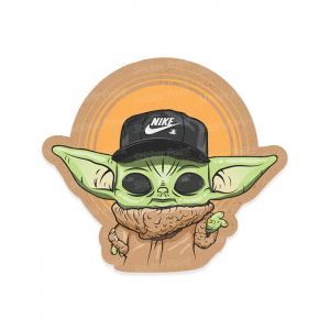 Baby Yoda Vinil 7,5 x 5,4 cm  Corte Total Tinta Eco Solvente 