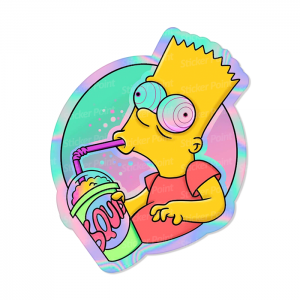 Bart Squid Holo Vinil 11 x 9 cm  Corte Total Tinta Eco Solvente Holográfico