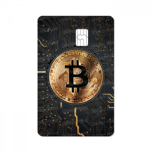 Bitcoin Vinil 5,4 x 8,6 cm  Laminado Tinta Eco Solvente Adesivo para Cartão de Crédito