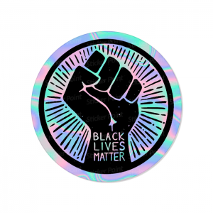 Black Lives Metter Holo Vinil 10 x 10 cm  Corte Total Tinta Eco Solvente Holográfico