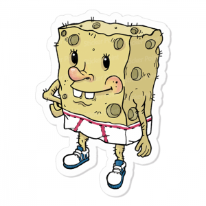 Bob Esponja Vinil 8 x 5,7 cm  Corte Total Tinta Eco Solvente 