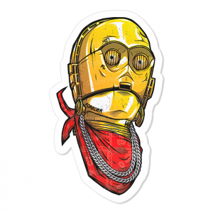 C-3PO Vinil 7,5 x 5,4 cm  Corte Total Tinta Eco Solvente 