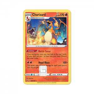 Charizard Vinil 5,4 x 8,6 cm  Laminado Tinta Eco Solvente Adesivo para Cartão de Crédito
