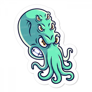 Cthulhu Vinil 7,5 x 5,8 cm  Corte Total Tinta Eco Solvente 