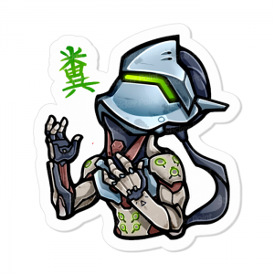 Genji Overwatch Vinil 7 x 6,4 cm  Corte Total Tinta Eco Solvente 