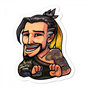 Hanzo Troll Overwatch Vinil 7 x 5,4 cm  Corte Total Tinta Eco Solvente 