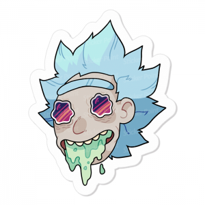 Joker Rick Vinil 7,5 x 7 cm  Corte Total Tinta Eco Solvente 