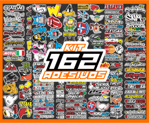 Kit 162 Adesivos Vinil 30x22 cm  Meio Corte Tinta Eco Solvente 