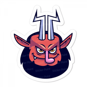 Krampus Vinil 7,5 x 6,4 cm  Corte Total Tinta Eco Solvente 