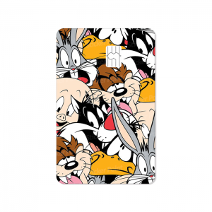Looney Tunes Vinil 5,4 x 8,6 cm  Laminado Tinta Eco Solvente Adesivo para Cartão de Crédito