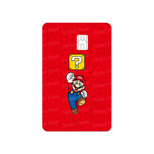 Mario Vinil 5,4 x 8,6 cm  Laminado Tinta Eco Solvente Adesivo para Cartão de Crédito