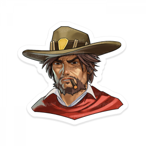 Cassidy Overwatch Vinil 7 x 7,5 cm  Corte Total Tinta Eco Solvente 