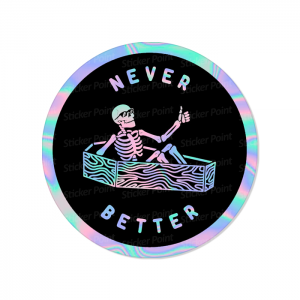 Never Better Holo Vinil 10 x 10 cm  Corte Total Tinta Eco Solvente Holográfico