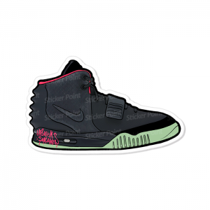 Nike Air Yeezy 2 Solar Red Vinil 5x8 cm  Corte Total Tinta Eco Solvente @brushsneakers