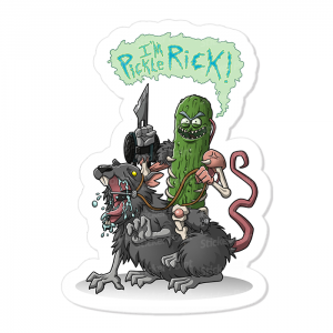 Pickle Rick Vinil 7 x 7 cm  Corte Total Tinta Eco Solvente 