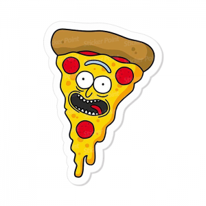 Pizza Rick Vinil 7,6 x 5,5 cm  Corte Total Tinta Eco Solvente 