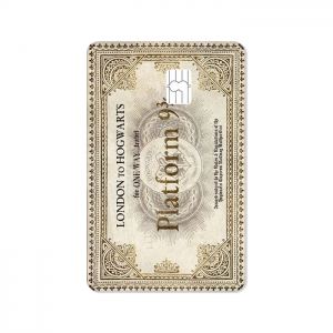 Plataforma 9 3/4 Vinil 5,4 x 8,6 cm  Laminado Tinta Eco Solvente Adesivo para Cartão de Crédito