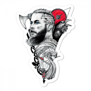 Ragnar Vikings Vinil 7,5 x 5,4 cm  Corte Total Tinta Eco Solvente 