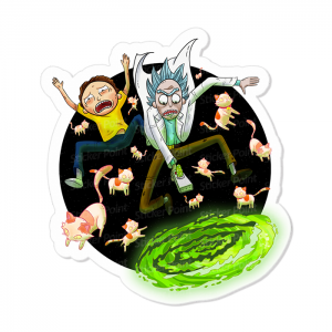 Rick e Morty Vinil 7 x 6,3 cm  Corte Total Tinta Eco Solvente 