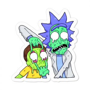 Rick e Morty Acid Vinil 7,5 x 5,4 cm  Corte Total Tinta Eco Solvente 