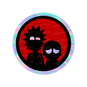Rick e Morty Holo Vinil 10 x 10 cm  Corte Total Tinta Eco Solvente Holográfico