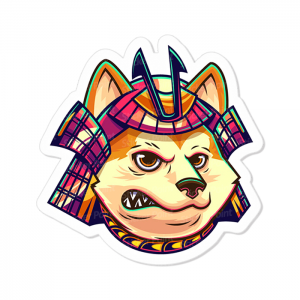 Shiba Inu Vinil 7,5 x 5,4 cm  Corte Total Tinta Eco Solvente 