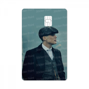 Thomas Shelby Vinil 5,4 x 8,6 cm  Laminado Tinta Eco Solvente Adesivo para Cartão de Crédito
