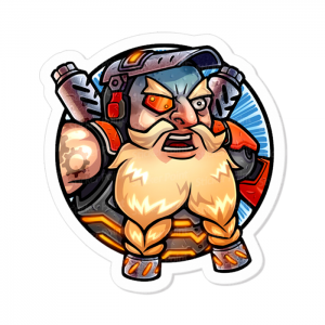 Torbjörn Overwatch Vinil 7 x 6,6 cm  Corte Total Tinta Eco Solvente 