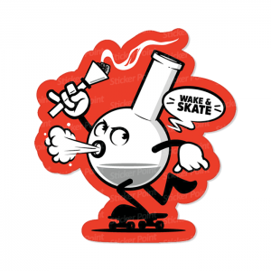 Wake & Skate Vinil 7,5 x 5,4 cm  Corte Total Tinta Eco Solvente 