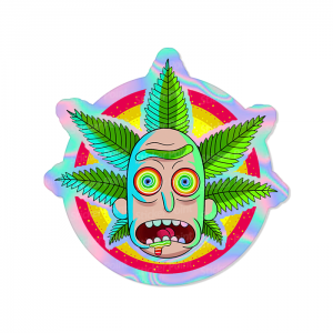 Weed Rick Holo Vinil 10 x 10 cm  Corte Total Tinta Eco Solvente Holográfico