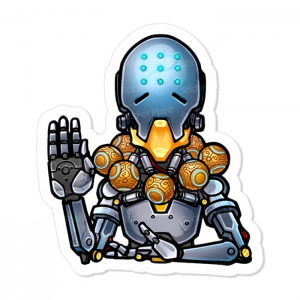 Zenyatta Overwatch Vinil 7 x 6 cm  Corte Total Tinta Eco Solvente 