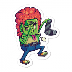 Zombie Vinil 7,5 x 5,4 cm  Corte Total Tinta Eco Solvente 